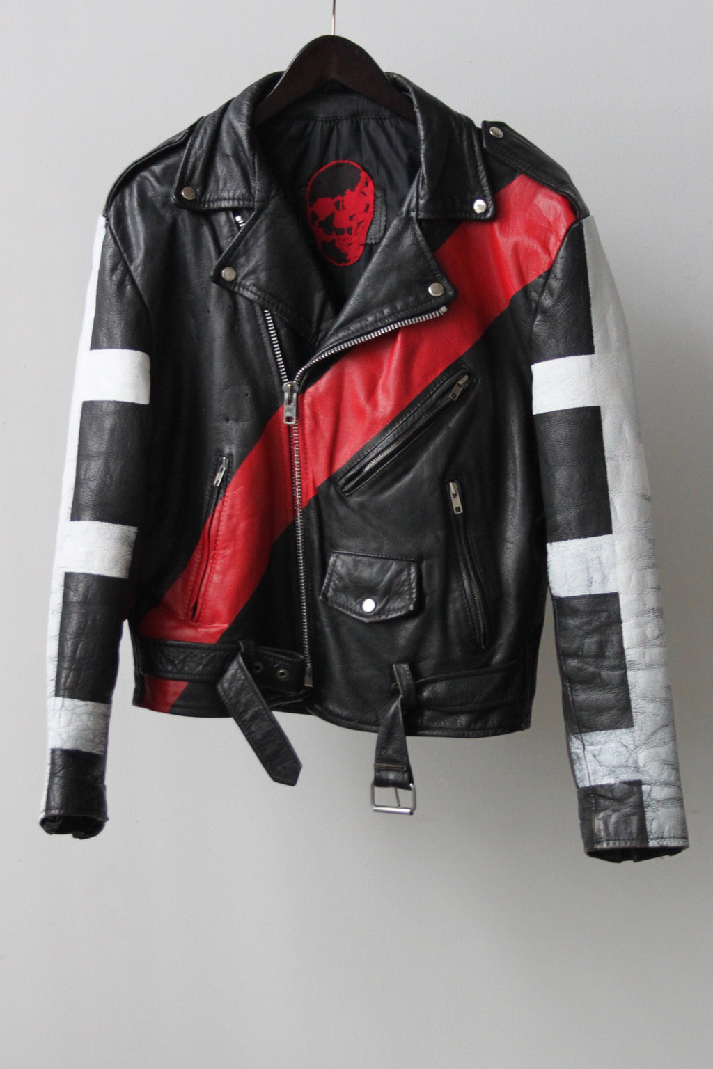 WSL Customized Vintage Leather "Zipper Club" Motorcycle Jacket
