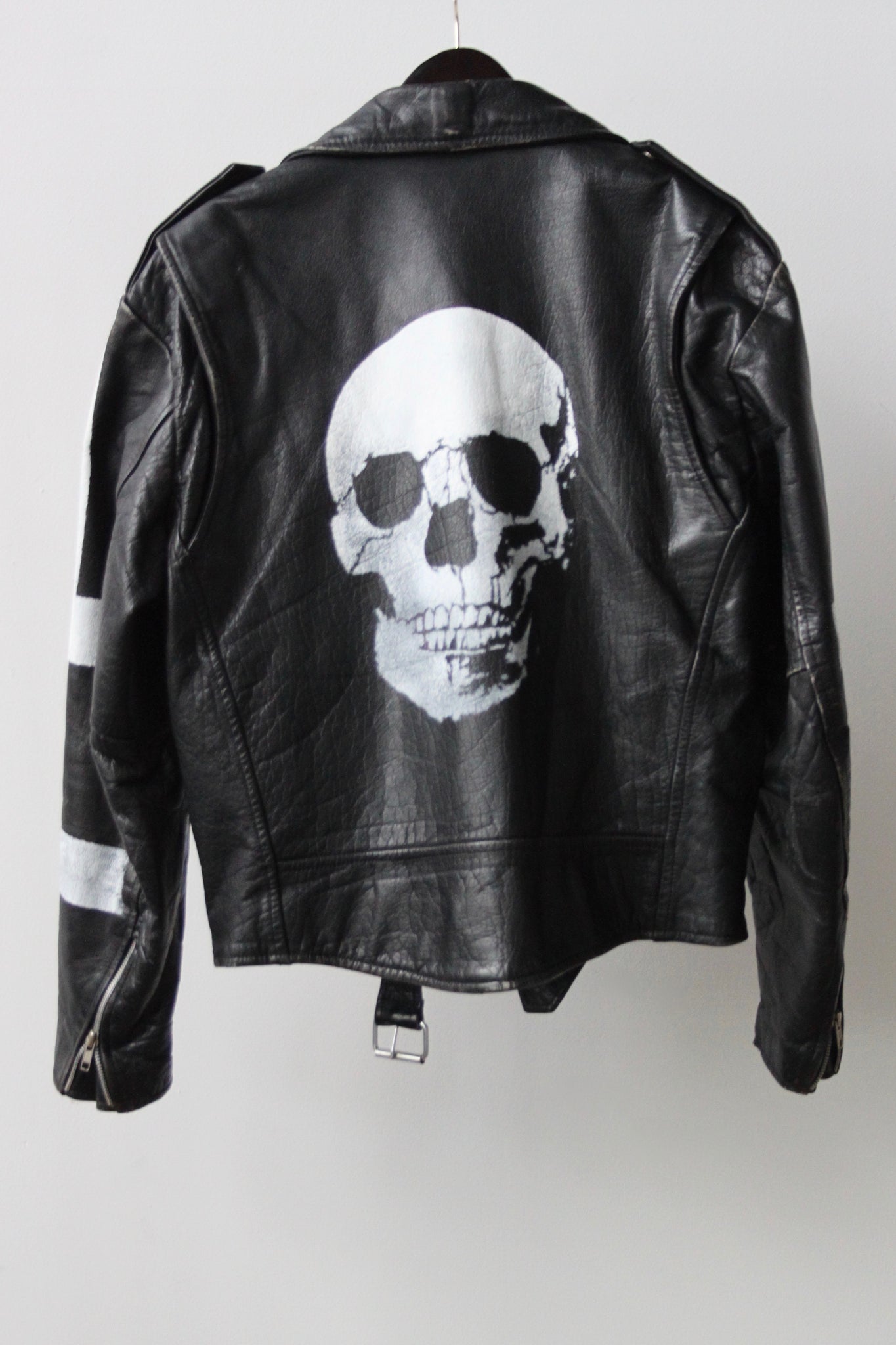 WSL Customized Vintage Leather "Zipper Club" Motorcycle Jacket