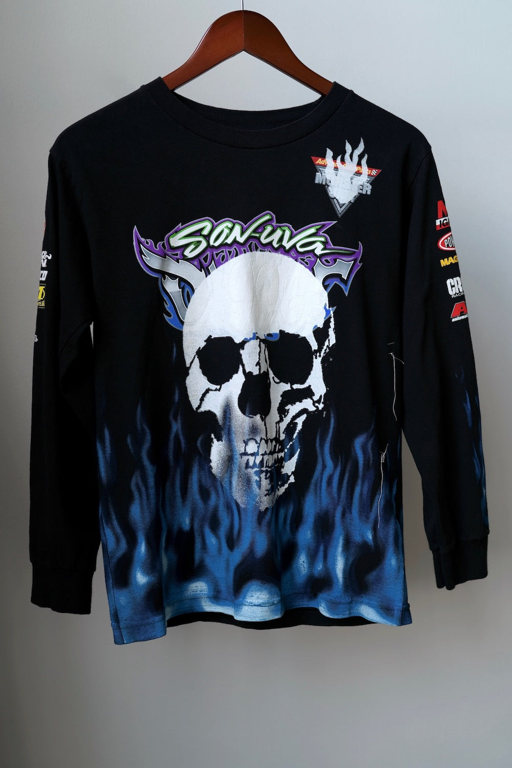 Ace Grim Reaper Blue Flame Skull Gothic Aloha Hawaiian Shirt