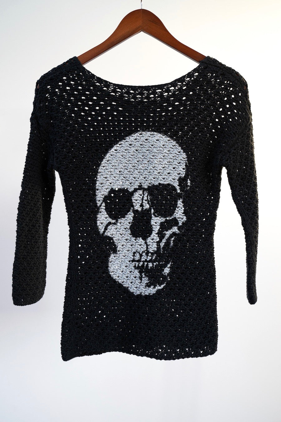 WSL "Phoenix Skull" Vintage Loose Knit Crew Neck