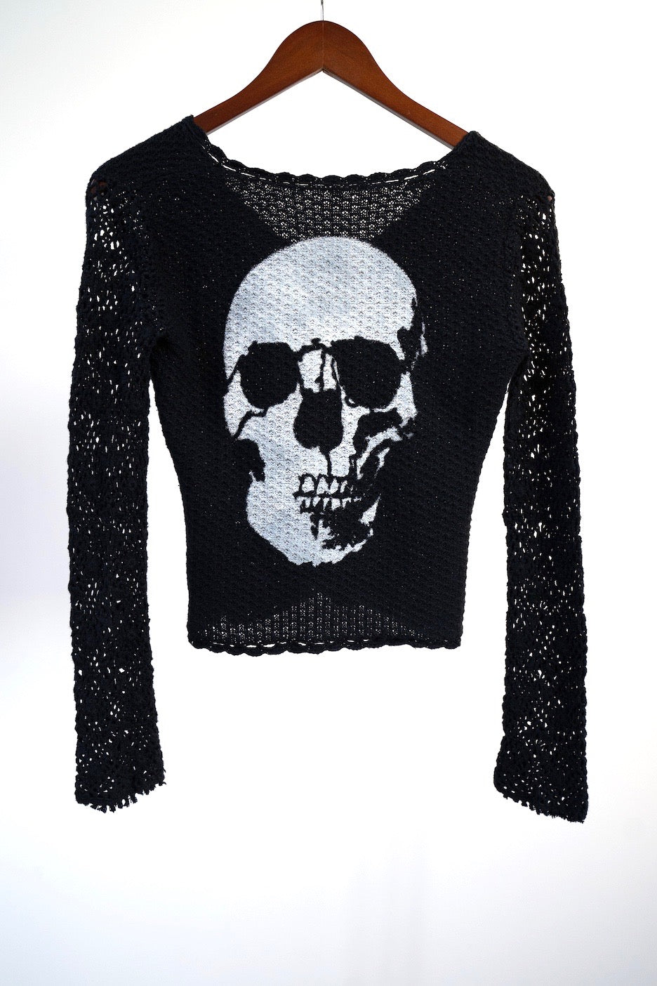 WSL "Phoenix Skull" Vintage Loose Knit V-Neck