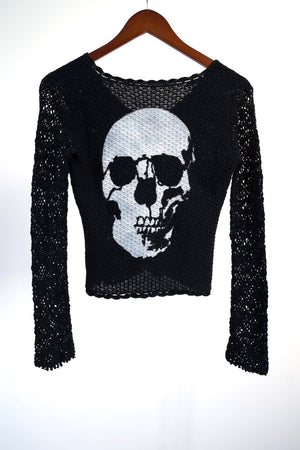 WSL "Phoenix Skull" Vintage Loose Knit V-Neck